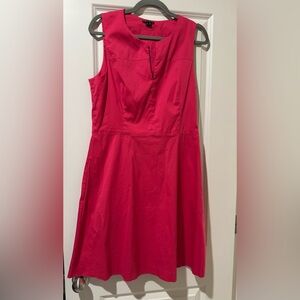 Theory Red A-Line V-Neck Dress